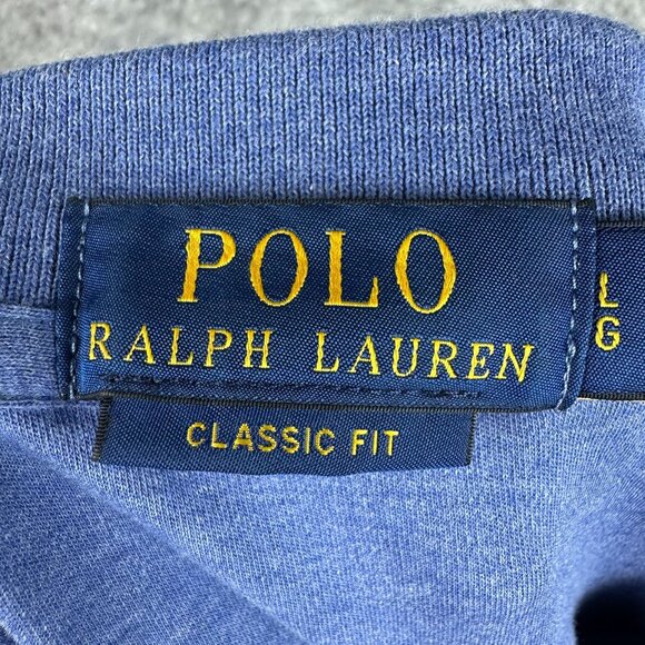 Polo Ralph Lauren Polo Shirt Men's L Blue Classic Fit Polo Pony Soft Cotton - Picture 5 of 10